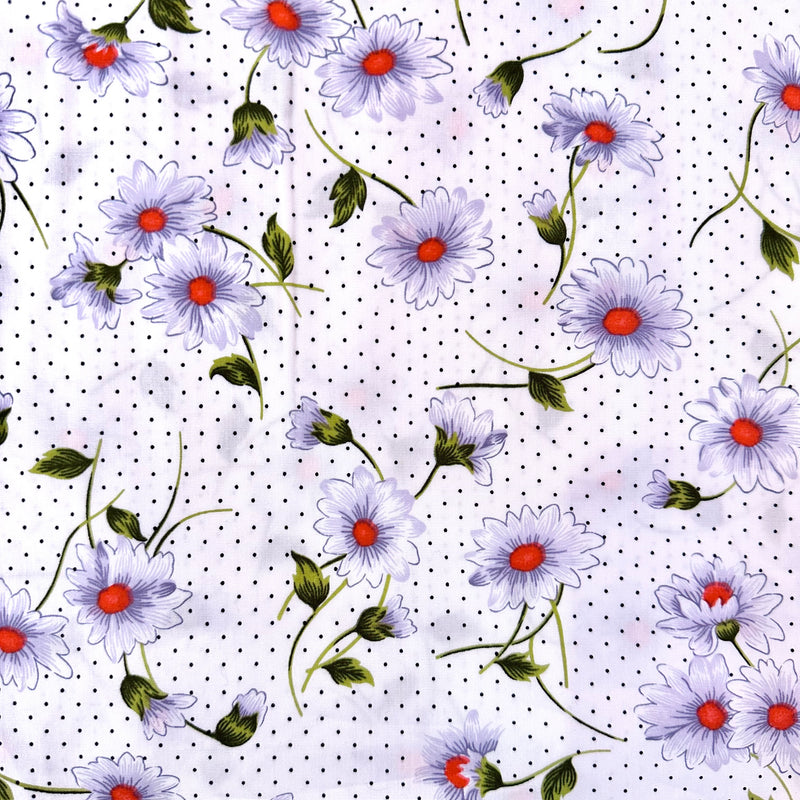 Daisy & Spots Cotton Fabric | Width - 115cm