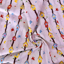 Birds Houses Cotton Fabric | Width - 115cm