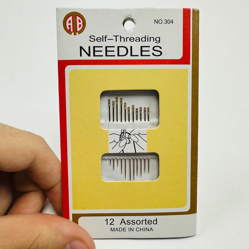 Self-Threading Needles | Hand Sewing Needles | 12 Pack