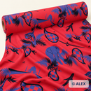 Red Safari Travel Cotton Jersey Fabric