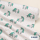 Mint Unicorn Cotton Jersey Fabric