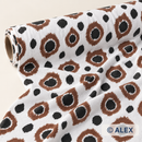 Abstract Brown Rings Cotton Jersey Fabric