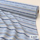 Blue Brush Stripe Cotton Jersey Fabric