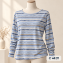 Blue Brush Stripe Cotton Jersey Fabric – sewing inspiration