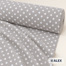 Taupe Polka Dot Cotton Jersey Fabric