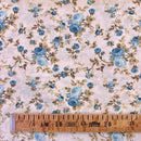 Blue Roses Cotton Fabric | Width - 115cm