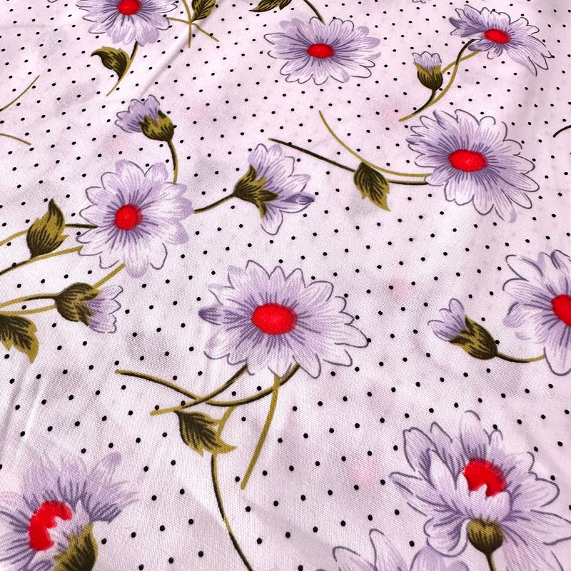 Daisy & Spots Cotton Fabric | Width - 115cm