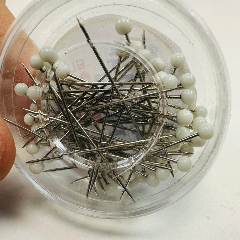 Ball Head Sewing Pins | White Peal Head