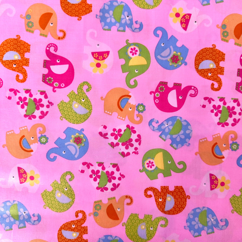 Elephants Cotton Fabric | Width - 115cm