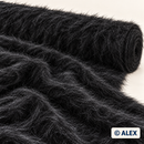 Black Long Pile Faux Fur Fabric – fabric detail