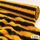 Yellow and Black Striped Faux Fur Fabric – fabric detail