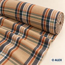 Beige Tartan Cotton Upholstery Fabric — hero
