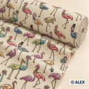 Colourful Flamingos Cotton Upholstery Fabric — hero