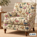 Colourful Flamingos Cotton Upholstery Fabric — use
