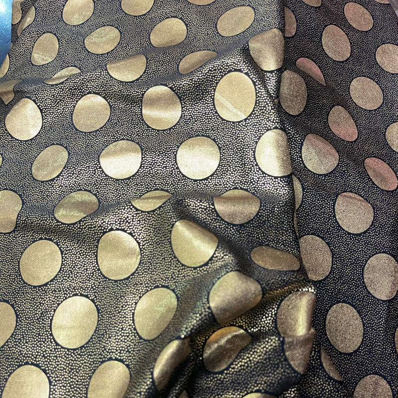 Gold Dots Jersey Fabric | Width - 150cm