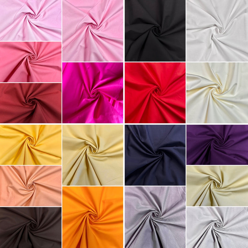 Plain 100% Cotton Fabrics | Width - 115cm