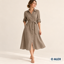 Dark Beige Linen Fabric — use