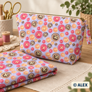 Colourful Buttons on Lilac Cotton Fabric