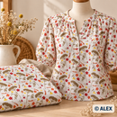 Meadow Flowers on White Cotton Fabric