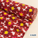 Large Burgundy and Rust Flowers Cotton Fabric