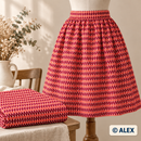 Coral and Burgundy Diamonds Cotton Fabric