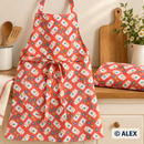 Milk Bottles and Flowers on Coral Cotton Fabric