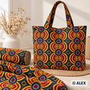 Yellow and Burgundy Circles African Design Fabric — sewing inspiration