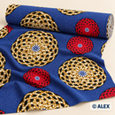 Large Ochre and Red Circles African Design Fabric — fabric detail