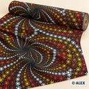 Orange and Yellow Swirls African Design Fabric — fabric detail