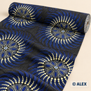Blue and Cream Starbursts African Design Fabric — fabric detail