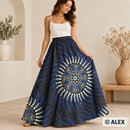 Blue and Cream Starbursts African Design Fabric — sewing inspiration