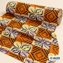 Orange and Purple Geometric Motifs African Design Fabric — fabric detail