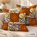 Orange and Purple Geometric Motifs African Design Fabric — sewing inspiration