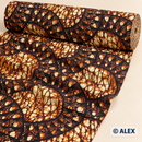 Ochre and Burgundy Abstract Motifs African Design Fabric — fabric detail