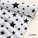 Black Stars Cotton Jersey Fabric