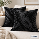 Black velvet cushion covers — illustrative sewing use