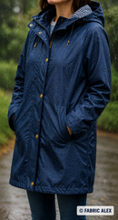 Blue waterproof fabric used for a raincoat – C Fabric Alex