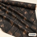 Black and Bronze Geometric Brocade Fabric — fabric detail