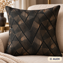 Black and Bronze Geometric Brocade Fabric — sewing inspiration