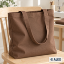 Brown cotton canvas tote bag — illustrative sewing example