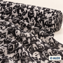 Black and White Cartoon Print Chiffon Fabric fabric roll