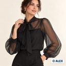 Black Chiffon Fabric clothing example