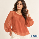 Terracotta Chiffon Fabric clothing example