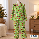 Christmas Owls and Penguins on Light Green Cotton Fabric — sewing inspiration