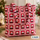 Christmas Puddings in Red Squares Cotton Fabric — sewing inspiration