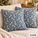 Christmas Bells on Blue Grey Cotton Fabric — sewing inspiration