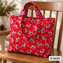 Christmas Birds on Red Cotton Fabric — sewing inspiration