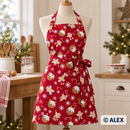 Gingerbread Men and Puddings on Red Christmas Cotton Fabric — sewing inspiration