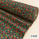 Holly and Berries Christmas Cotton Fabric — fabric detail