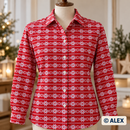 White Nordic Snowflakes on Red Christmas Cotton Fabric — sewing inspiration